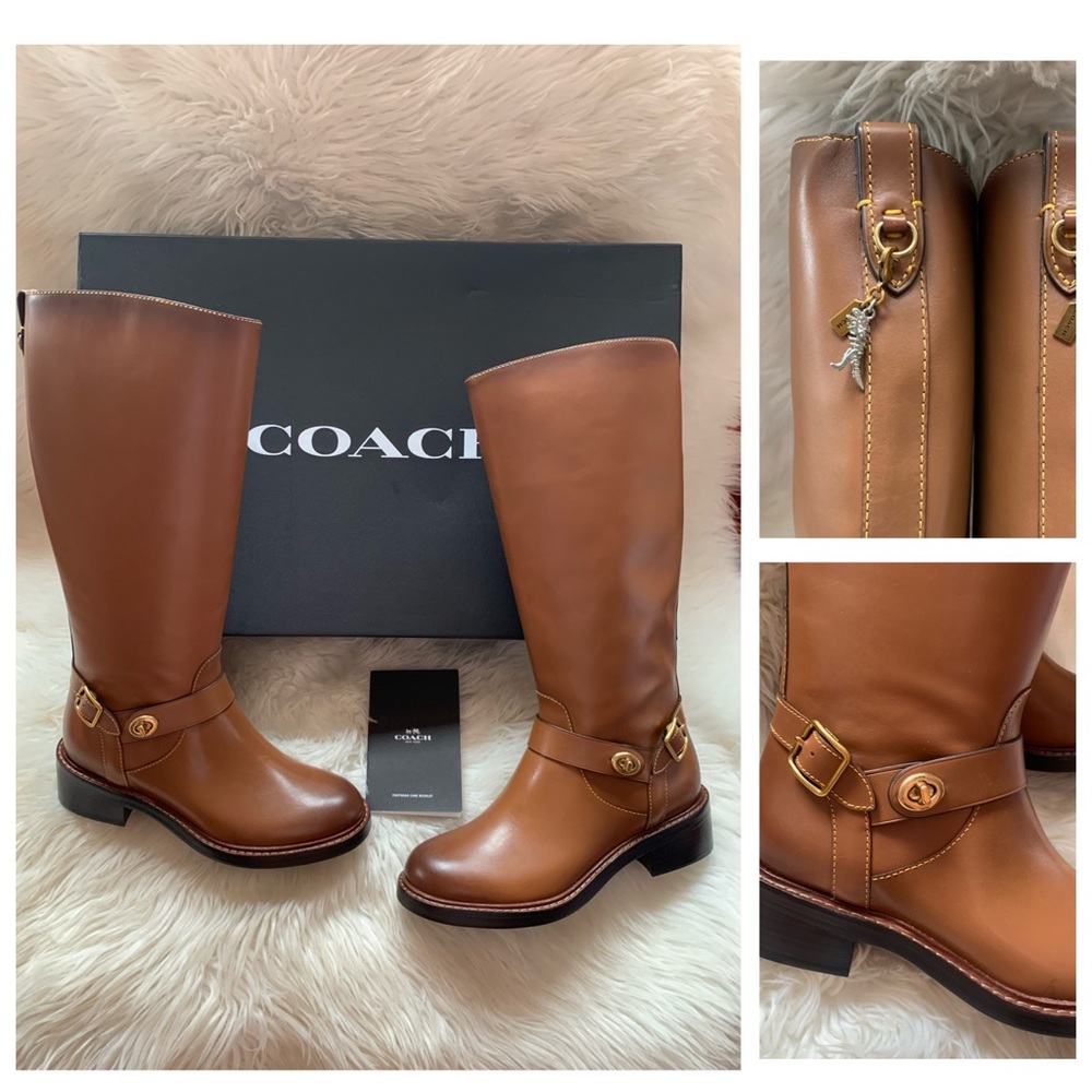 COACH Sutton Leather Charm Riding Boots